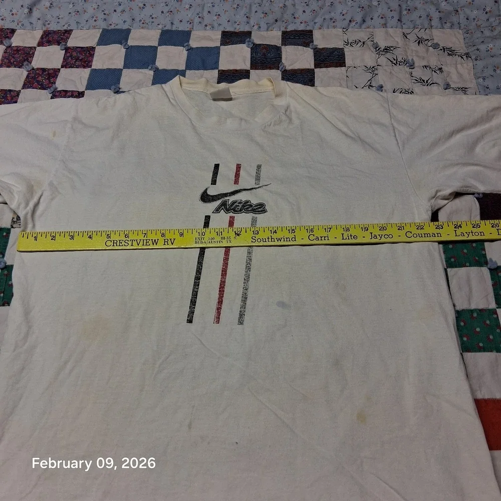 Vintage Y2K Nike T‎ Shirt Size XL White Distressed Single Stitch